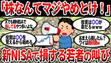 【2ch有益】新NISAで損する若者が急増→「株なんてやらなきゃよかった…」【2chお金スレ】
