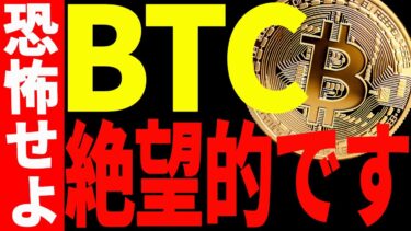 【仮想通貨】ビットコイン絶望的です。今後の更なる暴落に大至急備えてください。