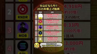 【仕込むなら今‼︎2025年爆上げ銘柄】　#暗号資産 #仮想通貨 #ビットコイン #投資 #投資初心者
