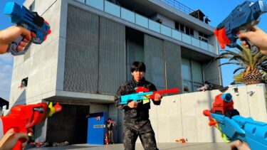 5億円の豪邸で大量のナーフ銃を使ってサバゲーしてみた！