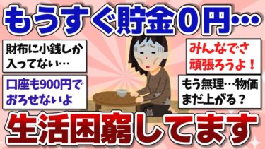 【有益スレ】もうすぐ貯金無くなりそう…ガチで生活困窮してます…【ガルちゃんまとめ】